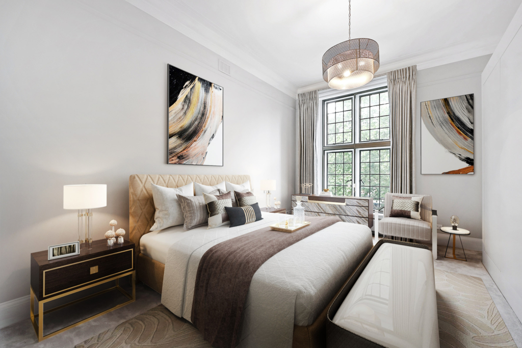 2D Virtual Home Staging Virtual Furnishing Example 34 Sloane Square, SW1W Virtual Stage Property