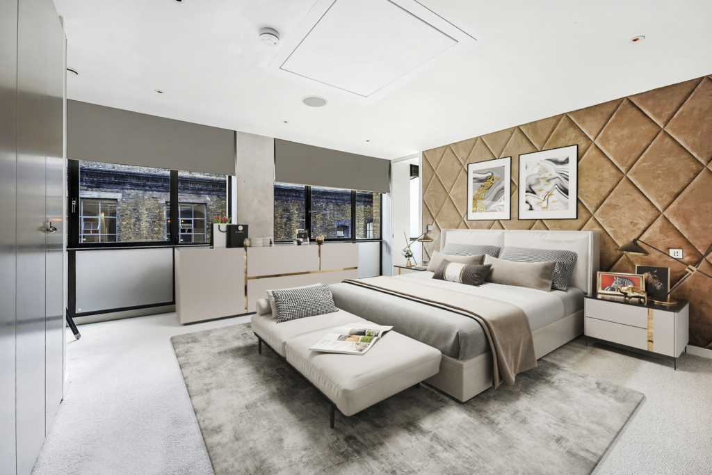 2D Virtual Home Staging Virtual Furnishing Example Chelsea wharf, London SW10 Virtual Stage Property