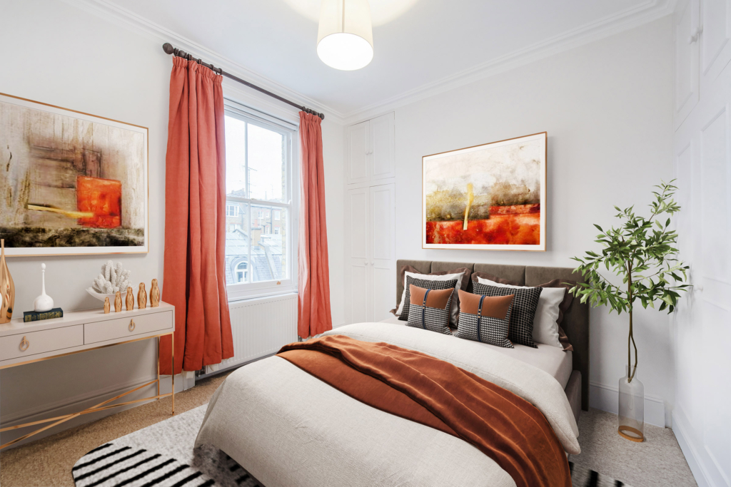 2D Virtual Home Staging Virtual Furnishing Example Drayton Gardens, Cheksea, SW10 Virtual Stage Property