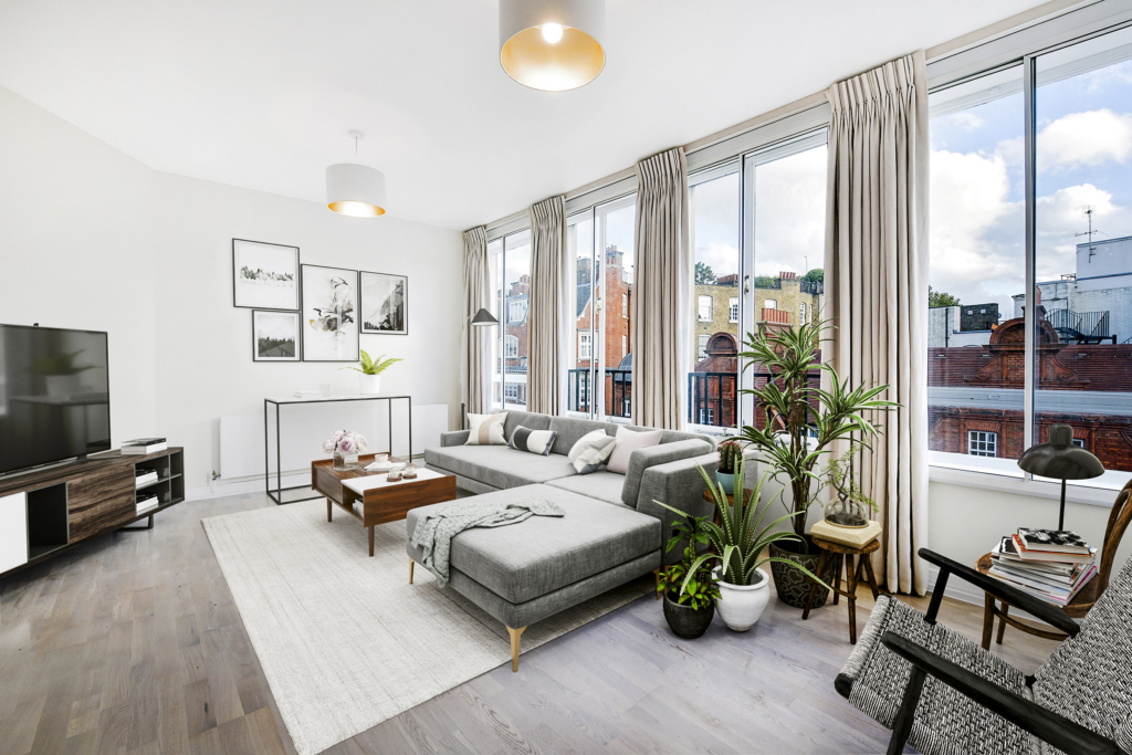 2D Virtual Home Staging Virtual Furnishing Example Sloane Square, SW1W Virtual Stage Property