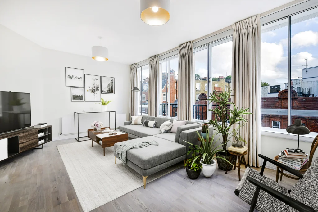 2D Virtual Home Staging Virtual Furnishing Example Sloane Square, SW1W Virtual Stage Property