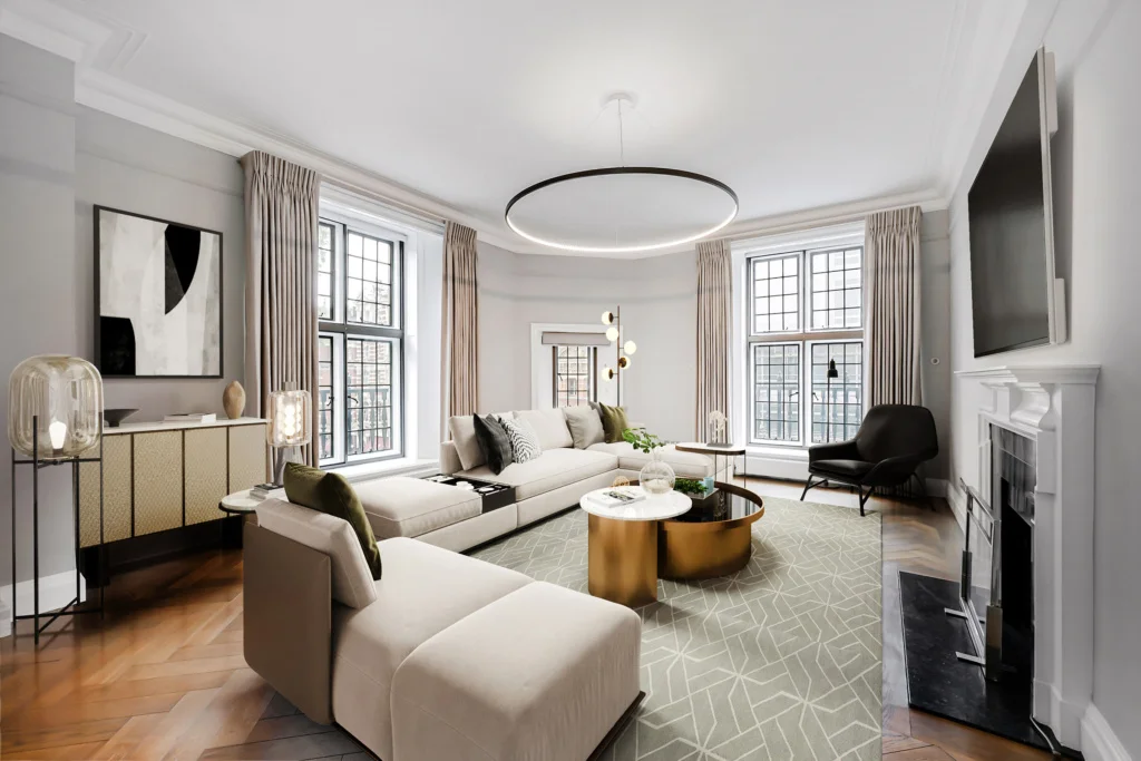 2D Virtual Home Staging Virtual Furnishing Example Wyndham House, 34 Sloane Square, SW1W Virtual Stage Property