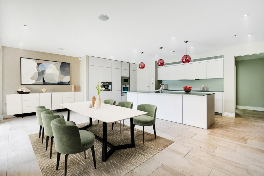 2D Virtual Home Staging Virtual Furnishing Example Kitchen Chelsea, London, SW6 Virtual Stage Property.