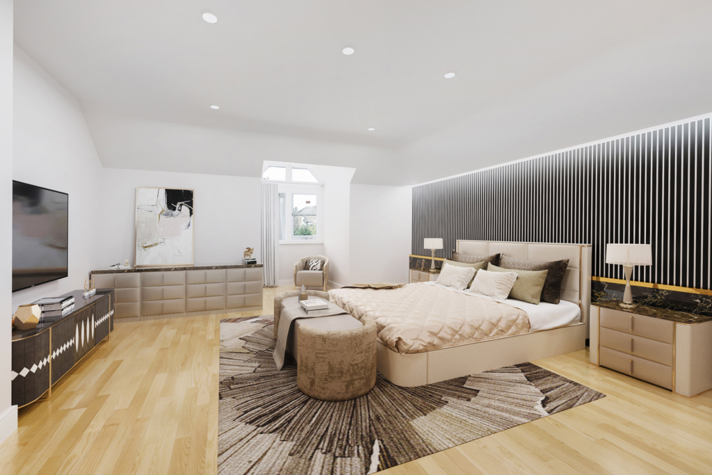 Virtual Home Renovation Staging Example Bedroom Tierney Road, London SW2 Virtual Stage Property