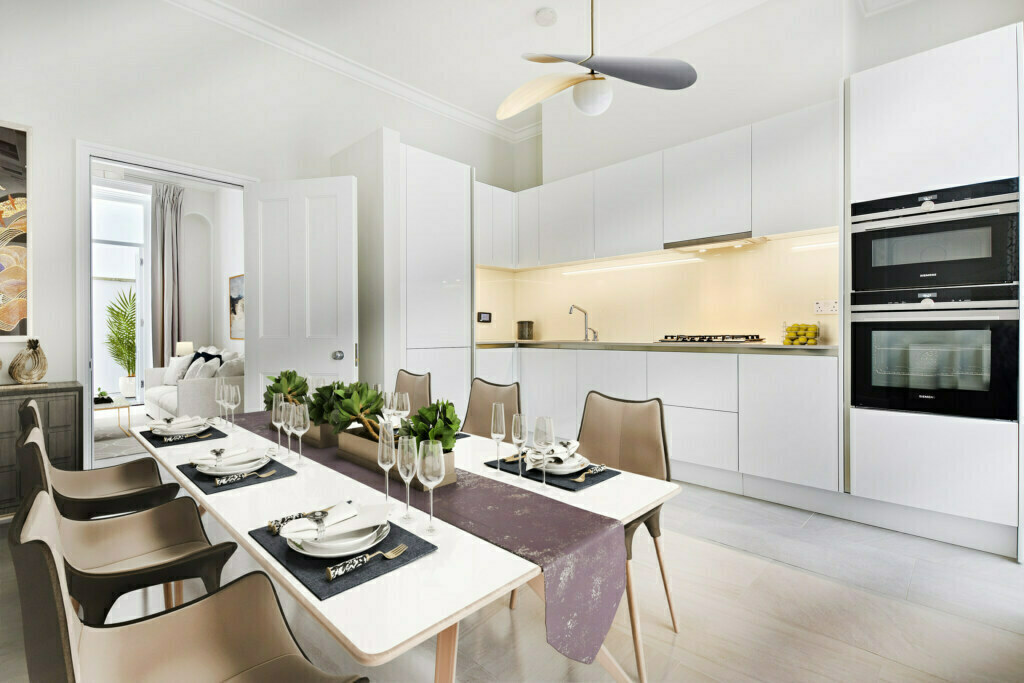 2D Virtual Home Staging Kitchen Chelsea Manor Street, London SW3 Virtual Stage Property