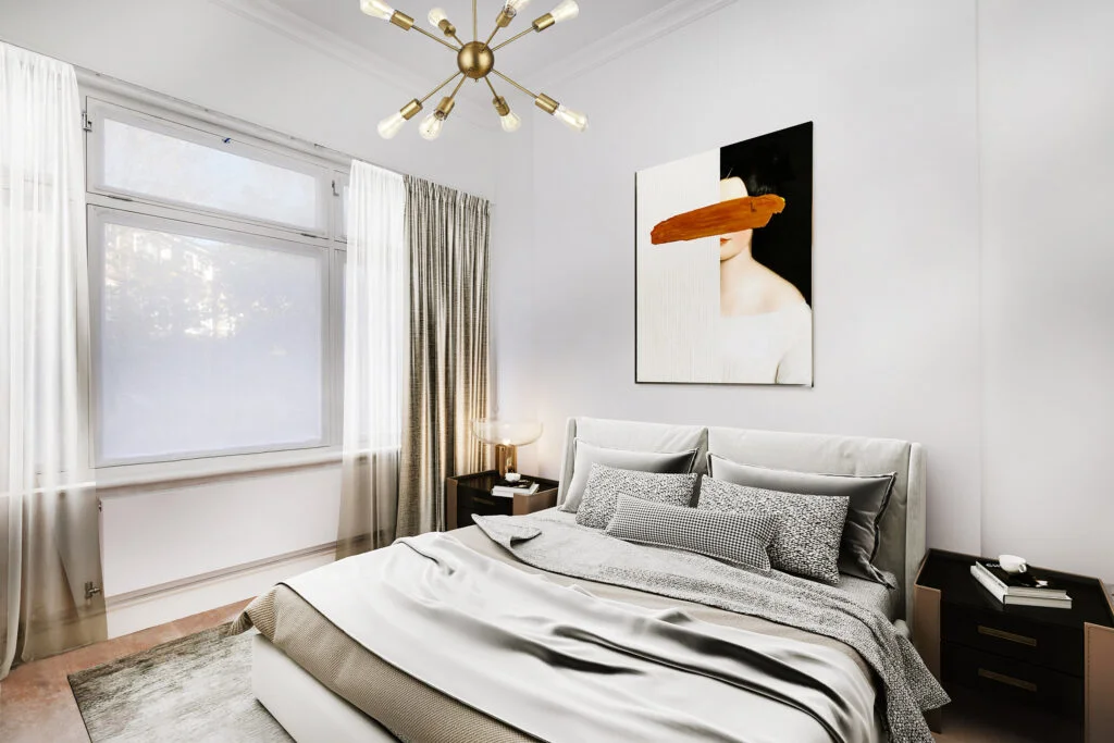 Virtual Home Renovation Staging Example Bedroom Hammersmith and Fulham, London UK Virtual Stage Property