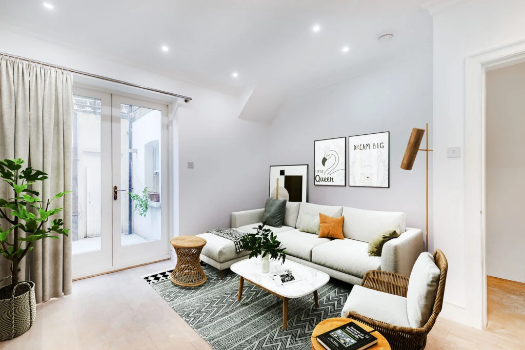 Virtual Home Renovation Staging Example Living room Hammersmith and Fulham, London UK Virtual Stage Property