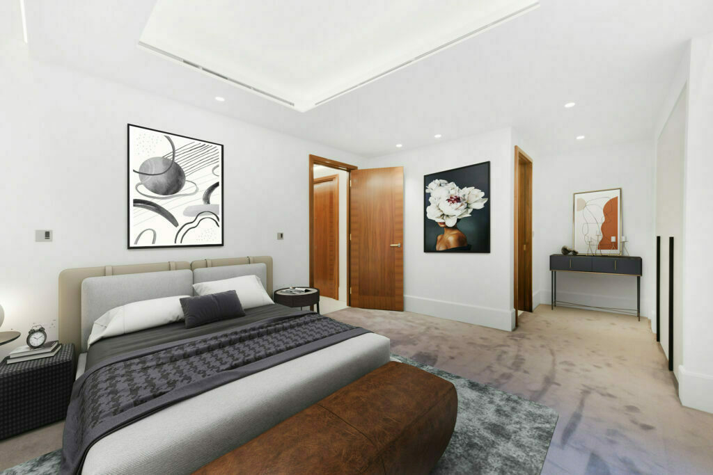 Bedroom, 2D Virtual Home Staging, Kensington Church, London W8