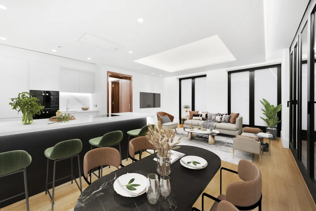 Kitchen, 2D Virtual Home Staging, Kensington Church, London W8