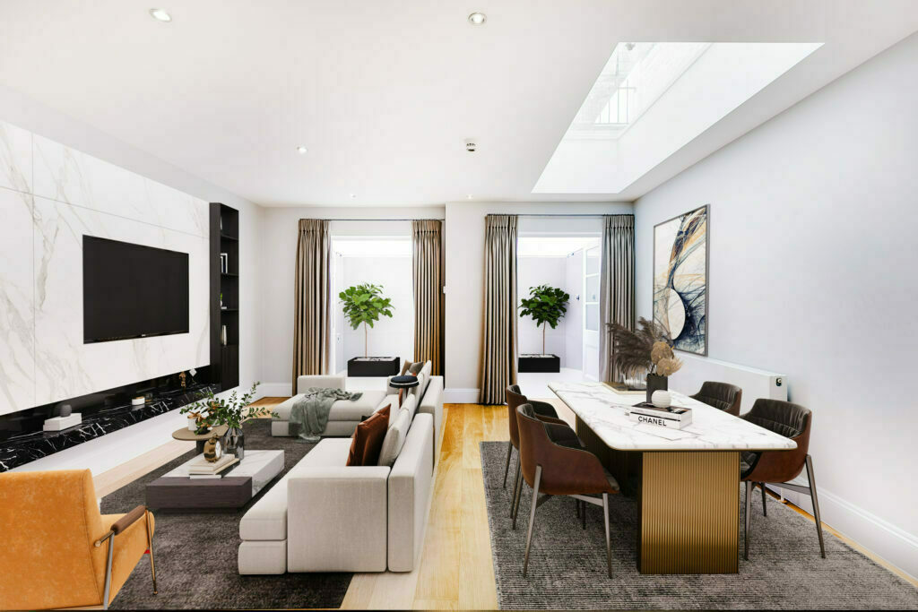 2D Virtual Home Staging Virtual Furnishing Example Living Room 2, 2D Virtual Home Staging, Oakley Gardens, SW3