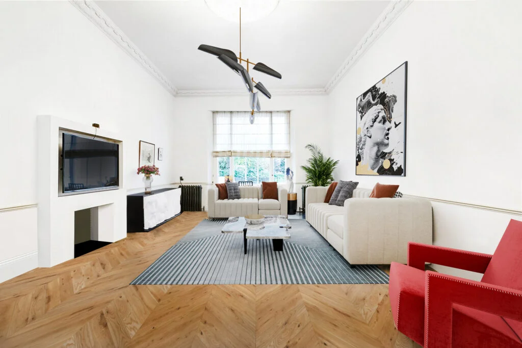 Virtual Home Renovation Staging Example Reception Room South Kensington, London, SW7 Virtual Stage Property